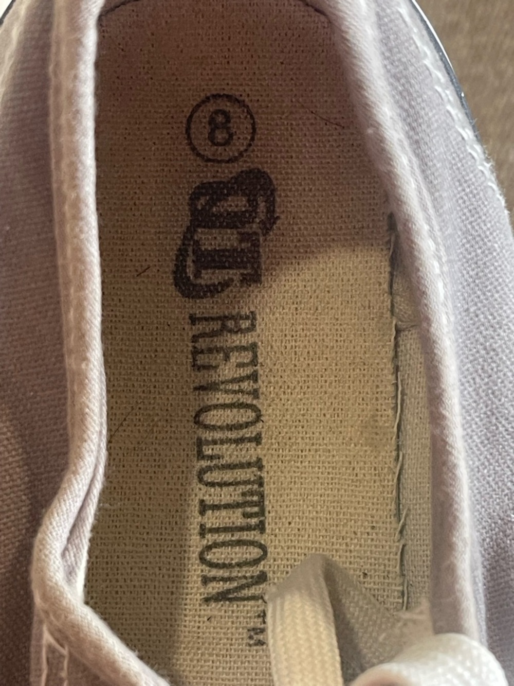 Revolution Taupe Canvas Low-Top Sneakers with White Trim - Picture 8 of 9